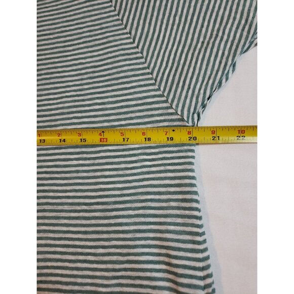 Joie Womens oversized 100% Linen green white striped tee size XS Short sleeve - Picture 8 of 10